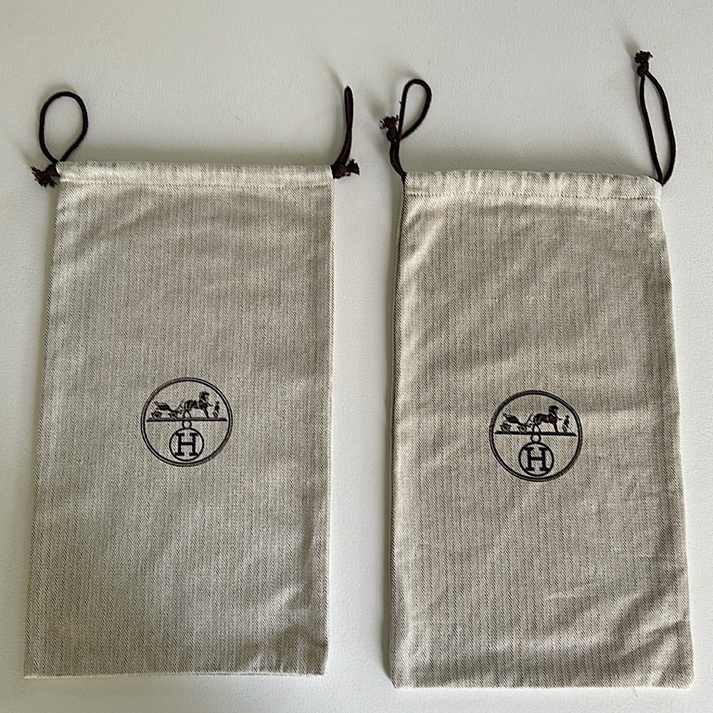 Authentic HERMES Shoe Dust Bags (pair).